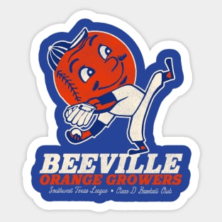 Defunct Beeville Orange Growers Baseball Team Sticker